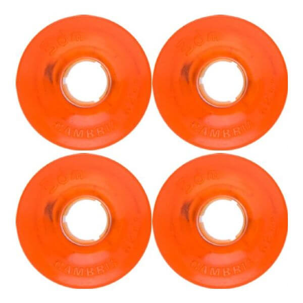 3DM Wheels Cambria Clear Orange Longboard Wheels  62mm 80a Set of 4  Warehouse Skateboards