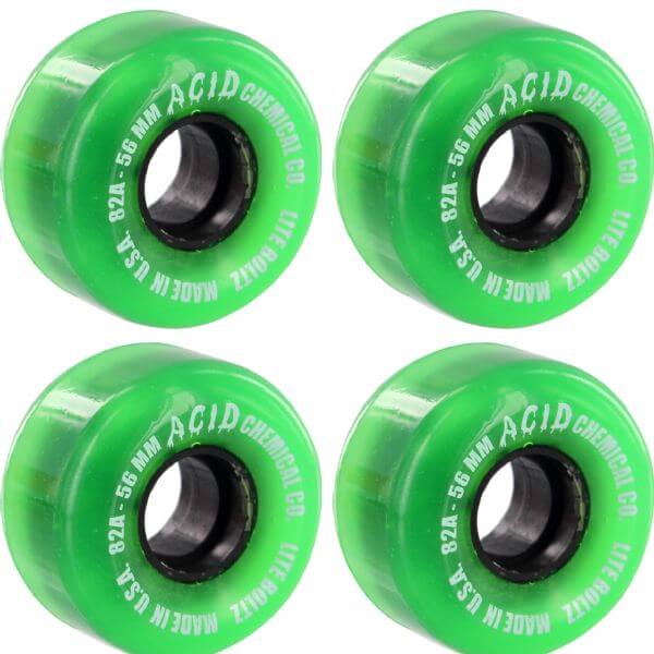 Acid Chemical Wheels Clean Machine Green \/ Black Skateboard Wheels  56mm 82a Set of 4 