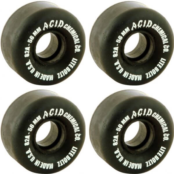 Acid Chemical Wheels Clean Machine Black Skateboard Wheels  56mm 82a Set of 4  Warehouse 