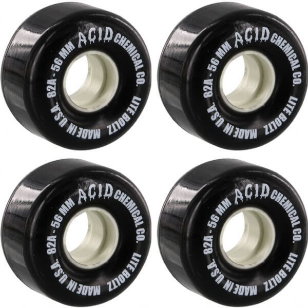Acid Chemical Wheels Clean Machine Black Skateboard Wheels  56mm 82a Set of 4  Warehouse 