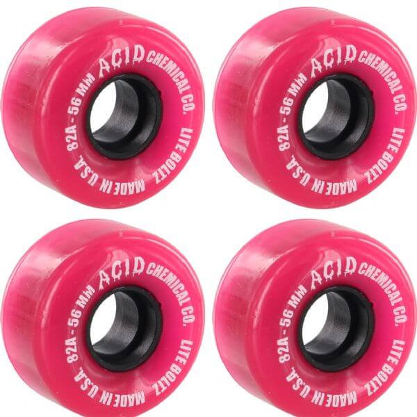 Acid Chemical Wheels Clean Machine Pink \/ Black Skateboard Wheels  56mm 82a Set of 4 