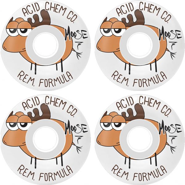 Acid Chemical Wheels REM Moose SR White Skateboard Wheels - 53mm 101a (Set of 4)