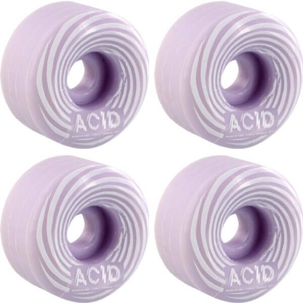 Acid Chemical Wheels Type A Swirl Sidecuts Lavender Skateboard Wheels  53mm 101a Set of 4 