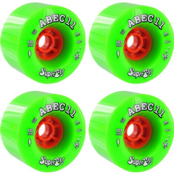 ABEC 11 Superfly Lime Skateboard Wheels - 107mm 74a (Set of 4)