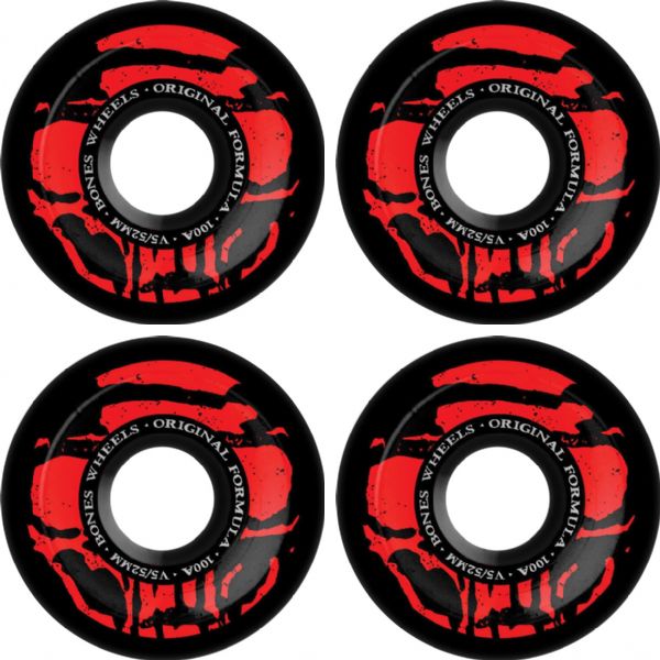 Bones Wheels 100's OG V5 Mummy Skulls Black Skateboard Wheels - 52mm 100a (Set of 4)