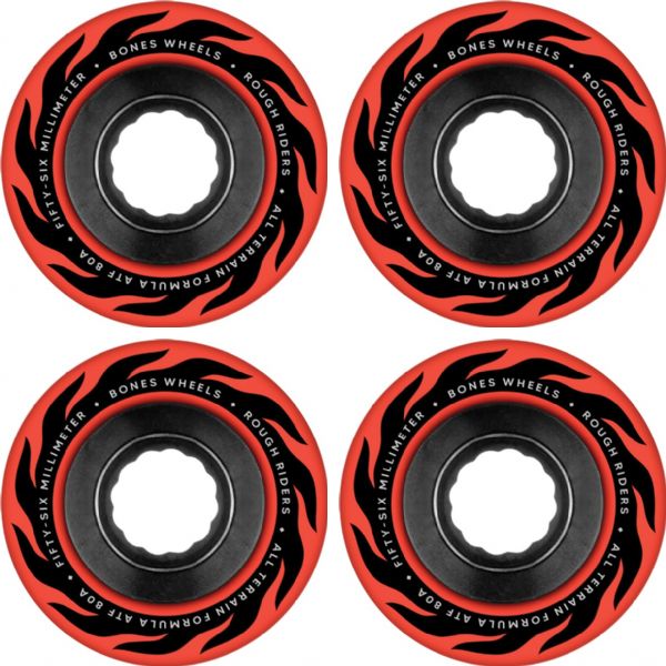 Bones Wheels ATF Rough Rider Eternal Flame Red Skateboard Wheels - 56mm 80a (Set of 4)