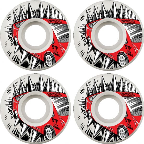 Bones Wheels STF V2 Judas Prius White Skateboard Wheels - 52mm 103a (Set of 4)