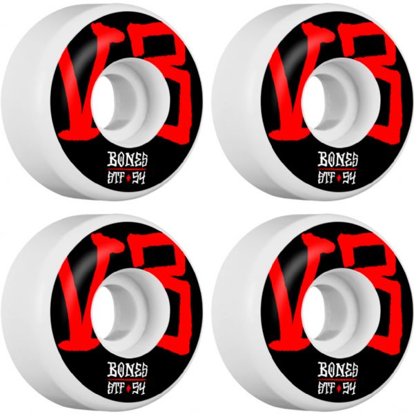 Bones Wheels STF V3 Annuals Bold White Skateboard Wheels - 54mm 103a (Set  of 4)