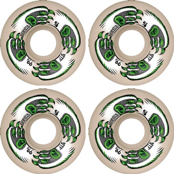 Bones Wheels STF V5 Kitty Twister Natural Skateboard Wheels - 53mm 99a (Set of 4)