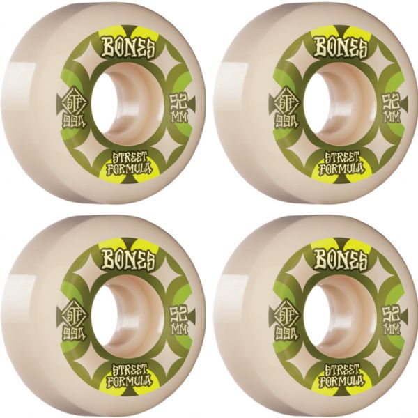 Bones Wheels STF V5 Retros White Skateboard Wheels - 52mm 99a (Set of 4)