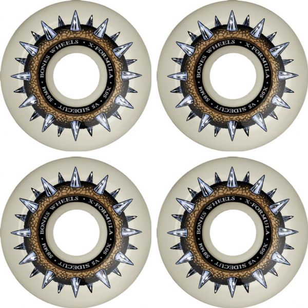 Bones Wheels XF X95 V5 Sidecut Street Cleat Natural Skateboard Wheels - 58mm 95a (Set of 4)