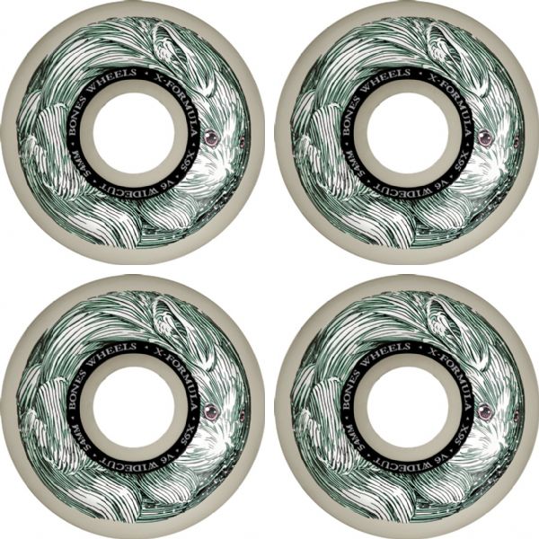 Bones Wheels XF X95 V6 Wide-Cut Money Bunny Natural Skateboard Wheels - 54mm 95a (Set of 4)