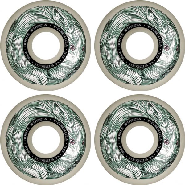 Bones Wheels XF X95 V6 Wide-Cut Money Bunny Natural Skateboard Wheels - 56mm 95a (Set of 4)