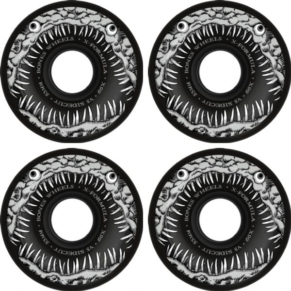 Bones Wheels XF X99 V5 Sidecut Dark Waters Black Skateboard Wheels - 53mm 99a (Set of 4)