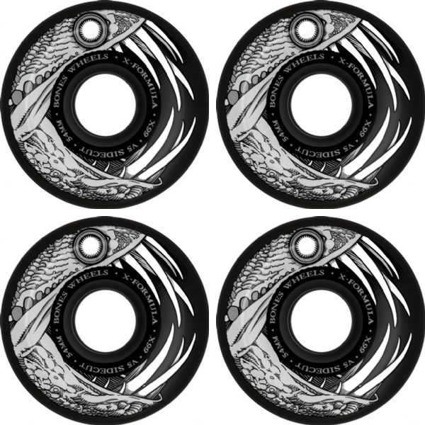 Bones Wheels XF X99 V5 Sidecut Dark Waters Black Skateboard Wheels - 54mm 99a (Set of 4)