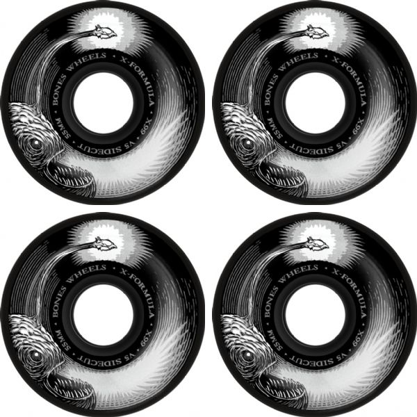 Bones Wheels XF X99 V5 Sidecut Dark Waters Black Skateboard Wheels - 55mm 99a (Set of 4)