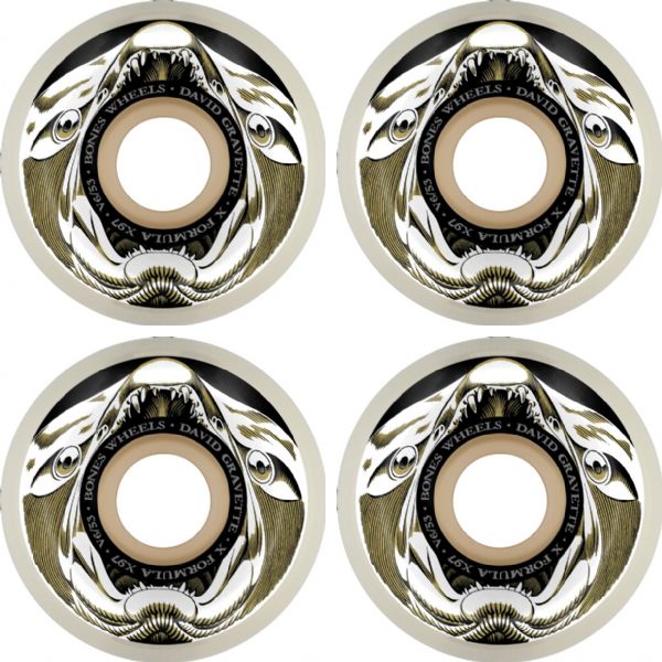 Bones Wheels David Gravette XF V6 Salmon Illa Skateboard Wheels - 53mm 97a (Set of 4)