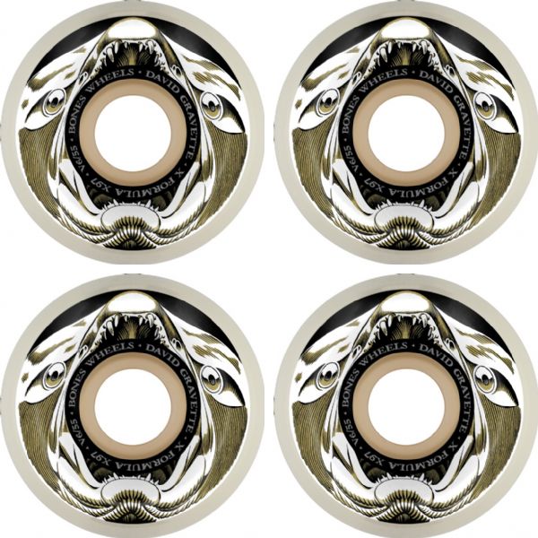 Bones Wheels David Gravette XF V6 Salmon Illa Skateboard Wheels - 55mm 97a (Set of 4)