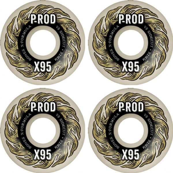 Bones Wheels Paul Rodriguez XF V5 Natural Skateboard Wheels - 52mm 95a (Set of 4)