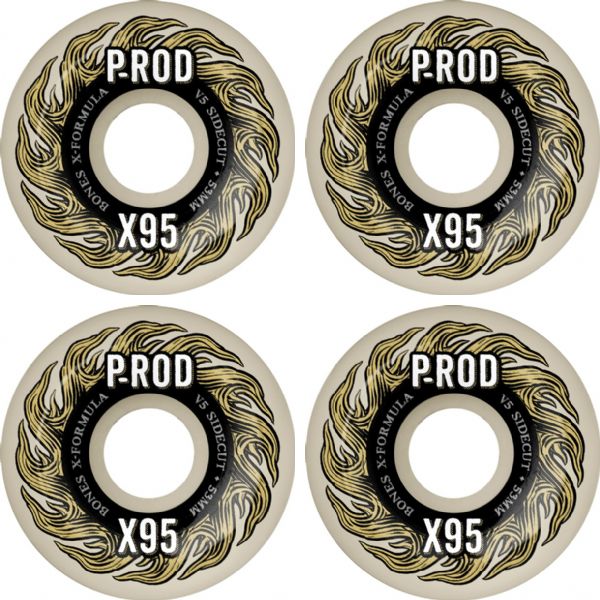 Bones Wheels Paul Rodriguez XF V5 Natural Skateboard Wheels - 53mm 95a (Set of 4)