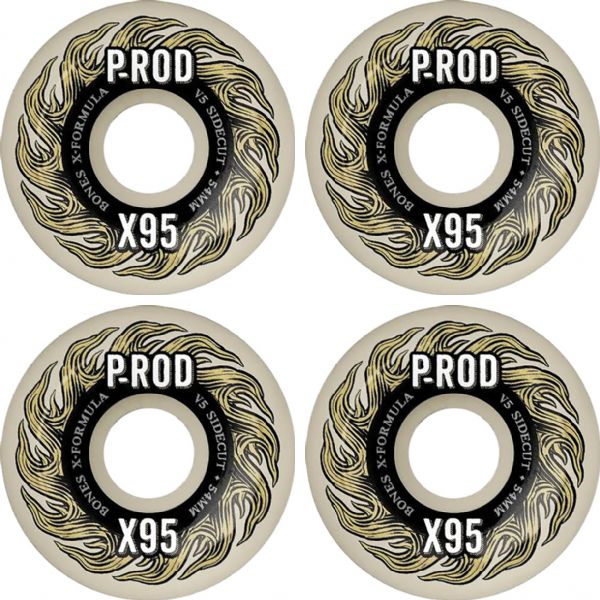 Bones Wheels Paul Rodriguez XF V5 Natural Skateboard Wheels - 54mm 95a (Set of 4)