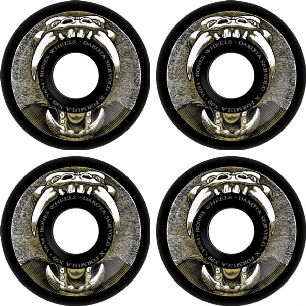 Bones Wheels Dakota Servold XF V6 Baboonatic Black Skateboard Wheels - 54mm 99a (Set of 4)