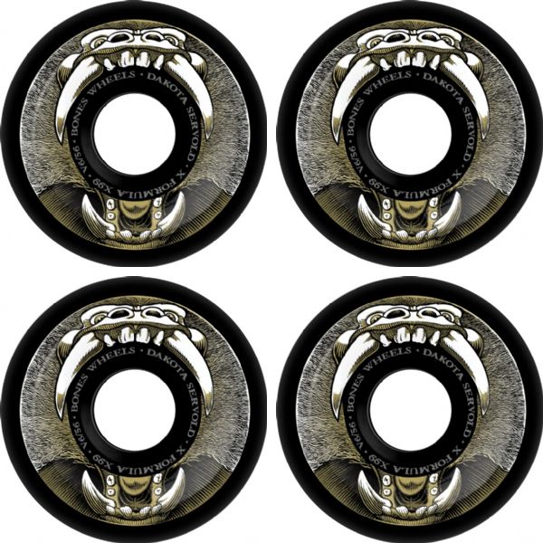 Bones Wheels Dakota Servold XF V6 Baboonatic Black Skateboard Wheels - 56mm 99a (Set of 4)