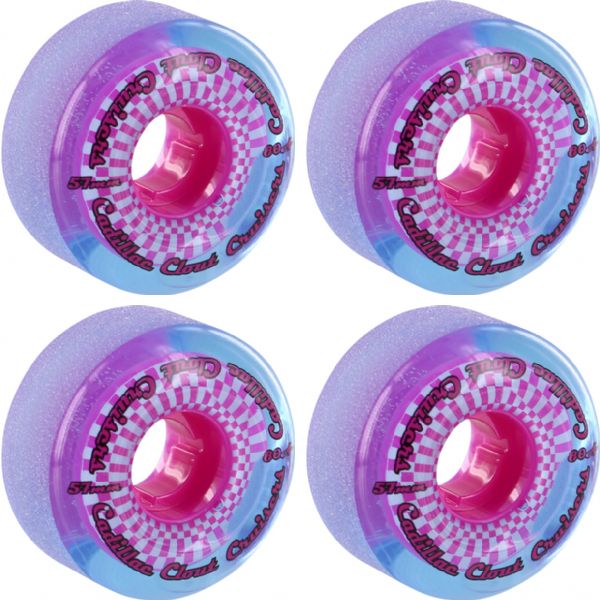 Cadillac Wheels Clout Cruisers Blue / Pink Skateboard Wheels - 57mm 80a (Set of 4)