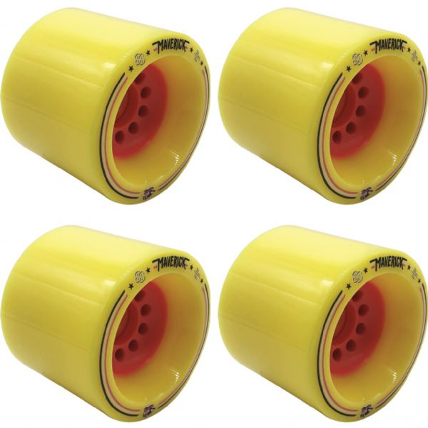 88 Wheel Co Maverick Yellow / Pink Skateboard Wheels - 80mm 76a (Set of 4)