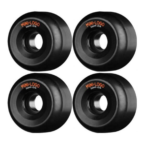Mini Logo Skateboards A-Cut Black Skateboard Wheels - 56mm 101a (Set of 4)