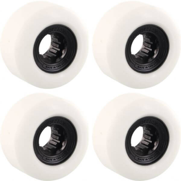 Powerflex Skateboards Gumball White / Black Skateboard Wheels - 60mm 83b (Set of 4)