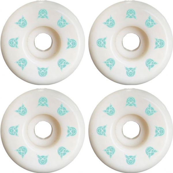 Pig Wheels Cube Natural / Green Skateboard Wheels - 54mm 97a (Set of 4)