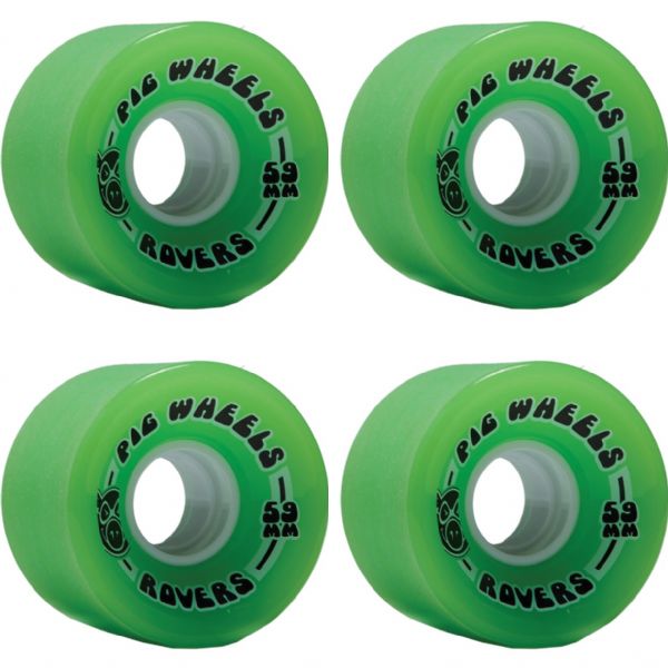 Pig Wheels Rover Green Skateboard Wheels - 59mm 85a (Set of 4)