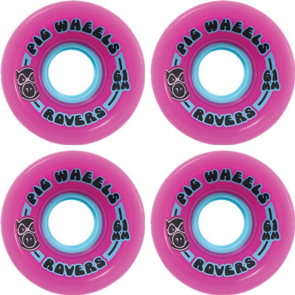 Pig Wheels Rover Pink Skateboard Wheels - 61mm 85a (Set of 4)