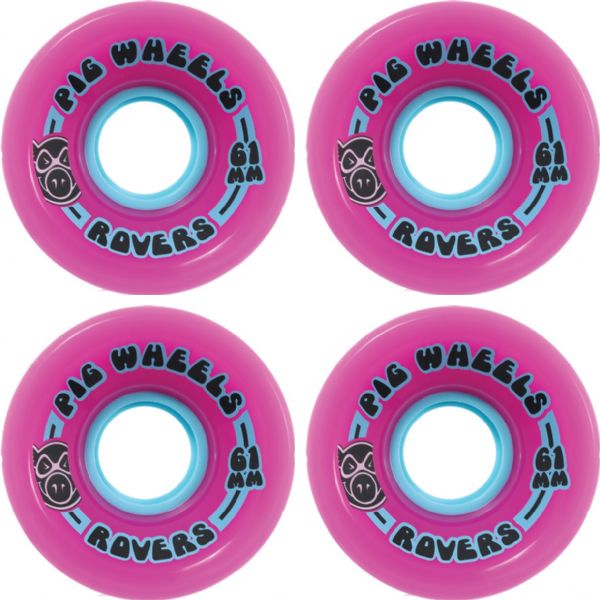 Pig Wheels Rover Pink Skateboard Wheels - 63mm 85a (Set of 4)