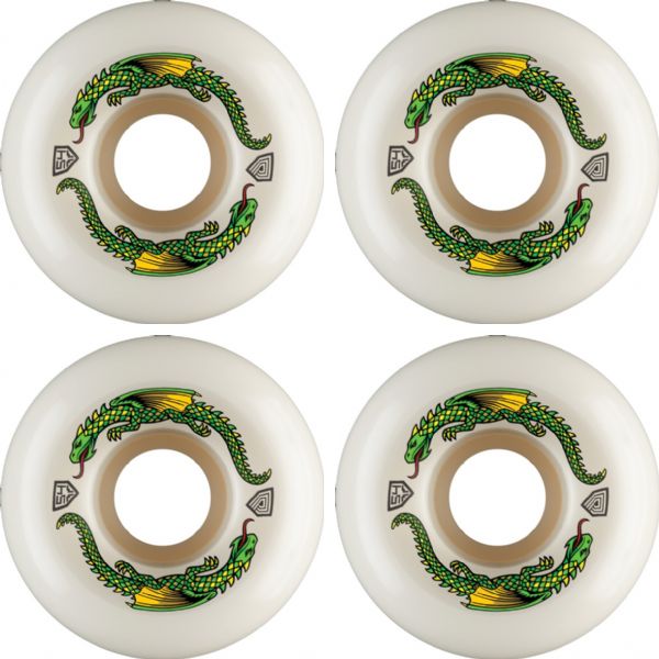 Powell Peralta Dragon Formula White Skateboard Wheels 39mm CP - 54mm 93a (Set of 4)