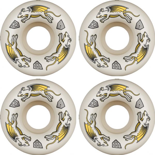 Powell Peralta Dragon Formula 88 Nano Rat Off White Skateboard Wheels 34mm CP - 52mm 88a (Set of 4)