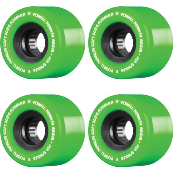 Powell Peralta Snakes Green / Black / White Skateboard Wheels - 66mm 75a (Set of 4)
