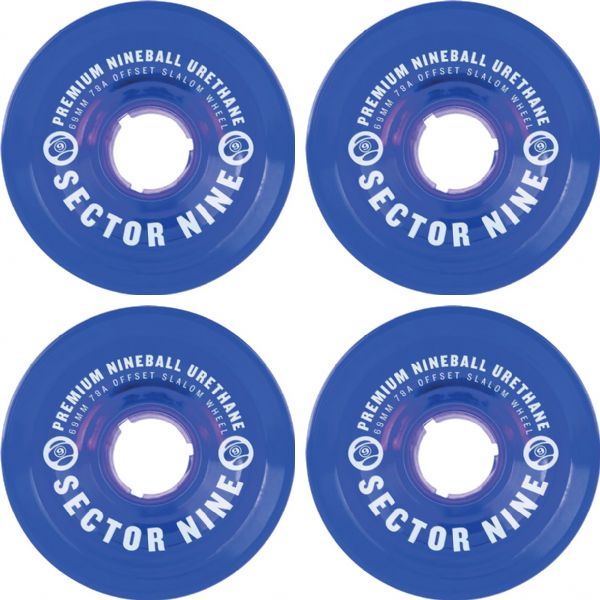 Sector 9 Nineballs Clear Blue Skateboard Wheels - 69mm 78a (Set of 4)