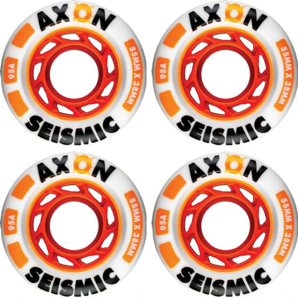 Seismic Skate Systems Axon White Skateboard Wheels - 55mm 95a (Set of 4)