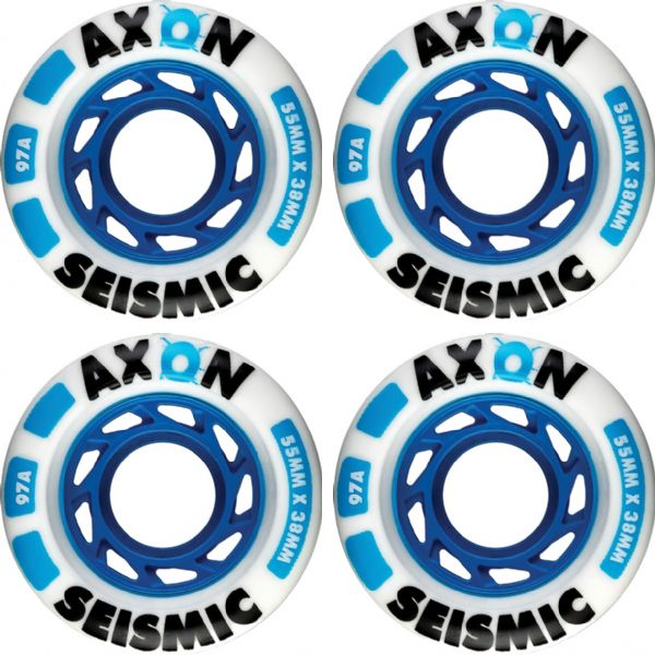 Seismic Skate Systems Axon White Skateboard Wheels - 55mm 97a (Set of 4)