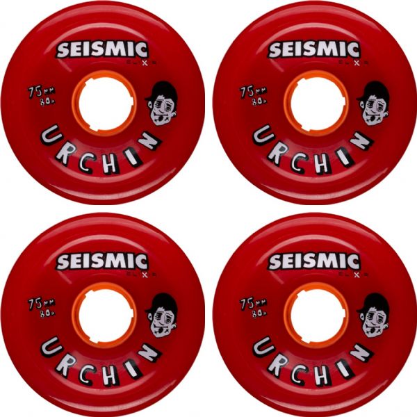 Seismic Skate Systems Urchin Opaque Red Skateboard Wheels - 75mm 80a (Set of 4)