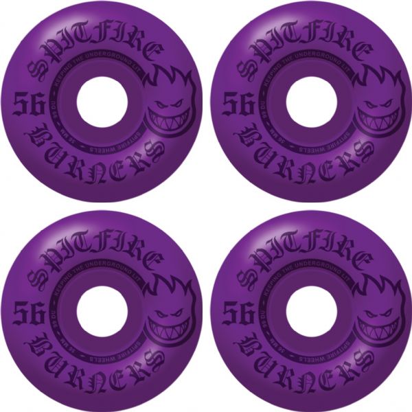 Spitfire Wheels Burners Purple Skateboard Wheels - 56mm 99a (Set of 4)