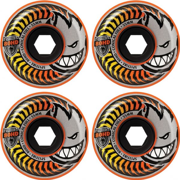 Spitfire Wheels 80HD Fade Conical Full Orange Skateboard Wheels - 55mm 80a (Set of 4)