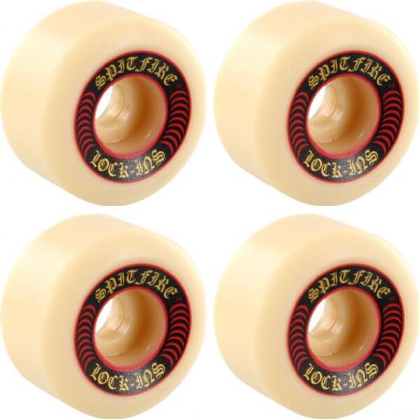 Spitfire Wheels Formula Four Lock-Ins White / Red Skateboard Wheels - 55mm 101a (Set of 4)