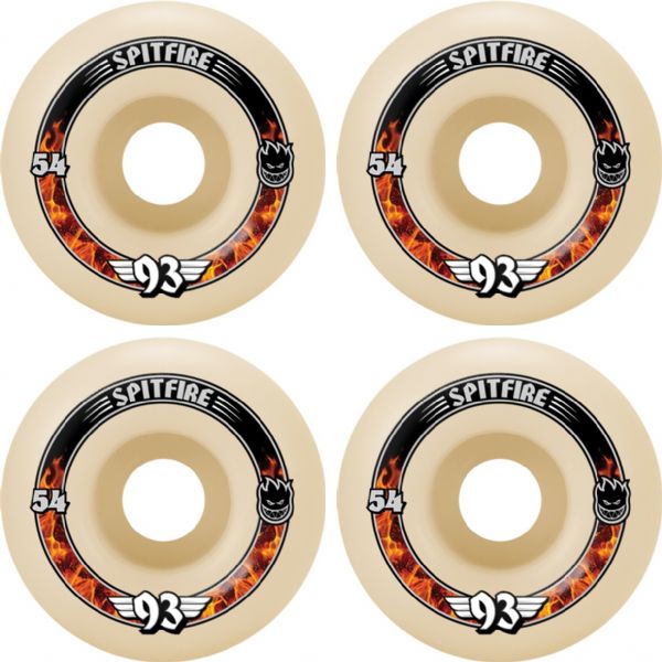 Spitfire Wheels Formula Four Radial Natural Skateboard Wheels - 54mm 93a (Set of 4)