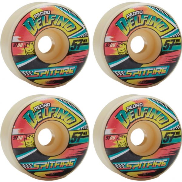 Spitfire Wheels Pedro Delfino Formula Four Turbo Radial Natural Skateboard Wheels - 57mm 97a (Set of 4)