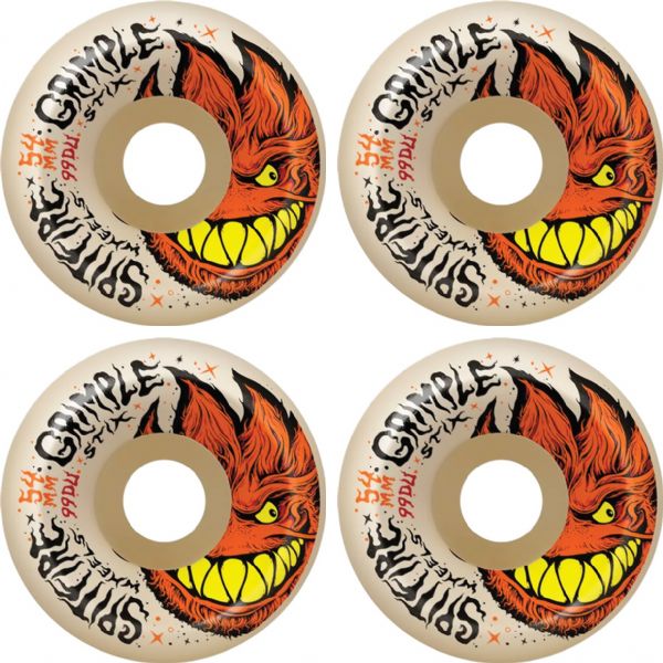 Spitfire Wheels Formula Four Lock-In Full Grimplehead Natural Skateboard Wheels - 54mm 99a (Set of 4)