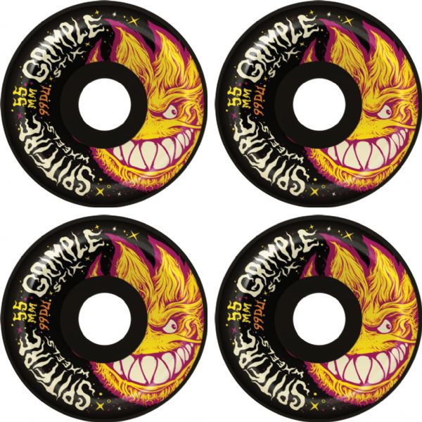 Spitfire Wheels Formula Four Lock-In Full Grimplehead Black Skateboard Wheels - 55mm 99a (Set of 4)