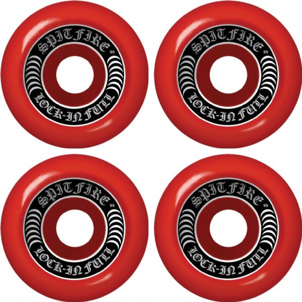 Spitfire Wheels Formula Four Lock-In Full Red Skateboard Wheels - 55mm 99a (Set of 4)